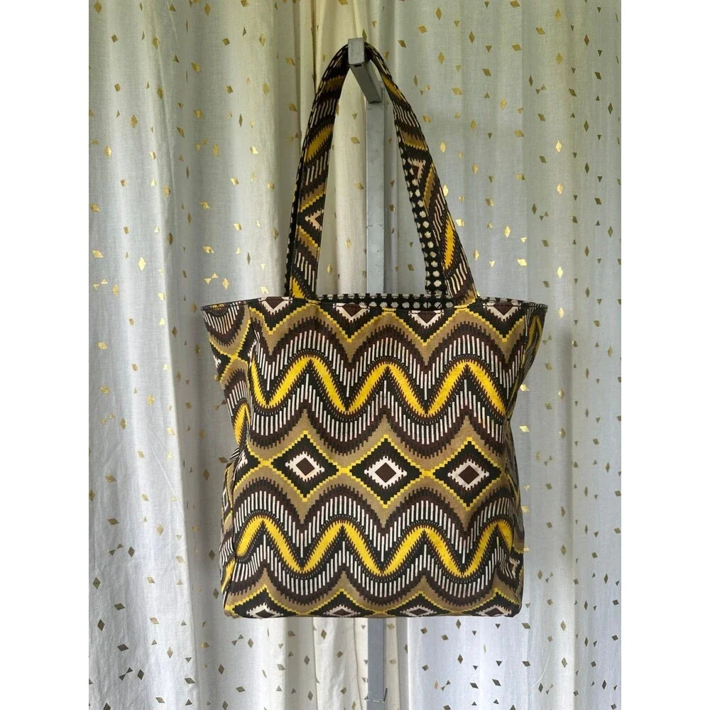 Gigi Hill Sunburst Coated Canvas Tote Shoulder Bag Matching Zip Around Wallet